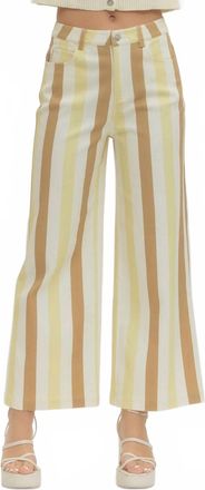 Entro Stripe Me Happy Pant In Sand Multi