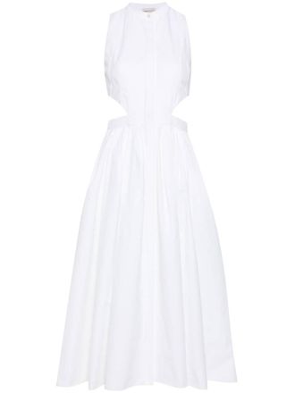 Alexander McQueen Abito midi con dettaglio cut-out - Bianco
