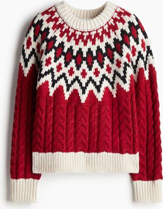H&M Pullover mit Mustermix - Red