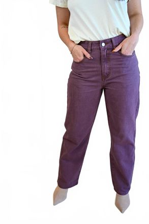 FRNCH Woemens Gate Street Straight Denim Jeans In Mauve
