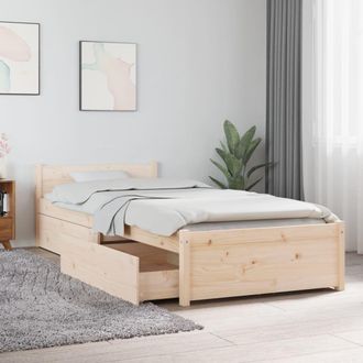 Berkfield Home Bed Frame with Drawers 75x190 cm Small Single in Brown