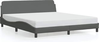 vidaXL Estructura De Cama Dover De Tela Gris Oscuro 183x213 Cm Vidaxl
