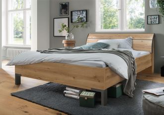 Wiemann Futonbett »Monaco, 4-fache Liegehöhenverstellung« mit stilvollem Holzkopfteil, Made in Germany