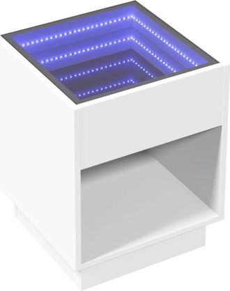 vidaXL Vidaxl - Coffee Table with Infinity led White 40x40x50 cm