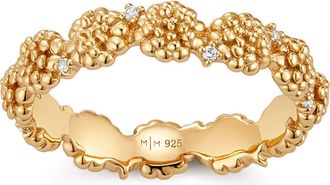 Made by Mary Cubic Zirconia Birthstone Flower Eternity Band Ring in Gold October at Nordstrom, Size 10