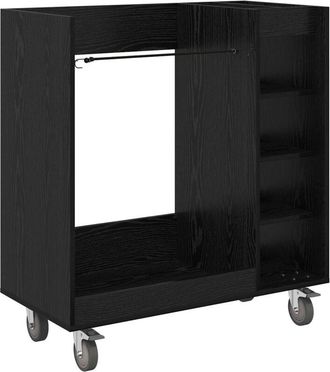 vidaXL Armario De Golf Con Rueda Liso Roble Negro 90 X 45 X 98 Cm Vidaxl