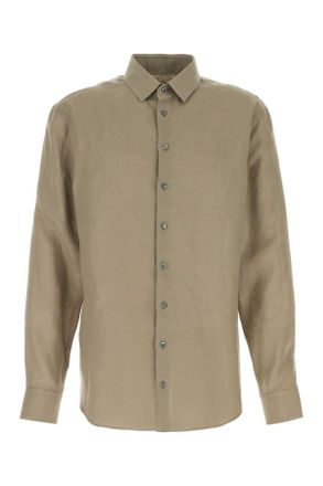 Giorgio Armani Dove Grey Linen Shirt