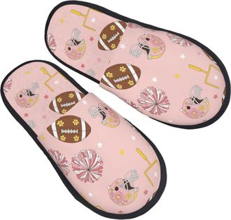 Generic Warm House Shoes Cheerleading Football Fluffy Slipper Comfortable Womens Slippers for Ladies Travel Bedroom M