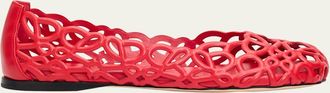 Loewe Petal Anagram Leather Ballerina Flats