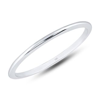 MAX + STONE 10k Yellow, White or Rose Gold 1MM Thin Wedding Band Dainty Stacking Ring