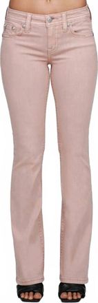 Miss Me Womens Mid-Rise Boot Cut Jeans In Dusty Pink