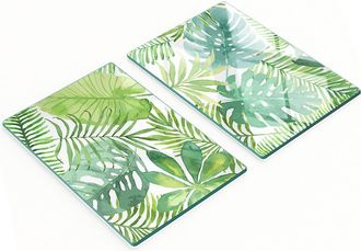 OEM Taglieri Decorativi In Vetro Temperato Con Motivo Foglie Tropicali, 2x40x52 Cm