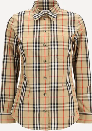 Burberry Camicia in cotone stretch Check Woman 6