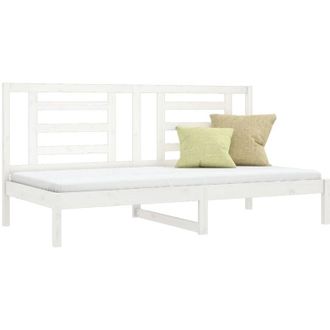 vidaXL Sof&aacute; Cama Sin Colch&oacute;n Madera Maciza De Pino Blanco 80x200 Cm Vidaxl