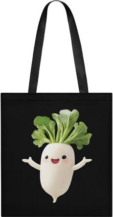 Generic Cute Daikon Radish Womens Tote Casual Shopping Bag Lightweight Shoulder Bags Hobos Handbag for Work Travel Daily 35x40cm