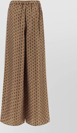 Max Mara silk high-rise wide-leg printed trousers