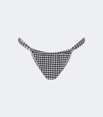 Montce Swim Sandra polka-dot seersucker bikini bottoms