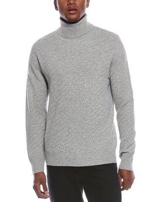 Kier + J Fancy Stitch Wool & Cashmere-Blend Turtleneck Sweater