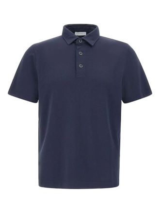 Diktat short-sleeve button polo shirt - Blue