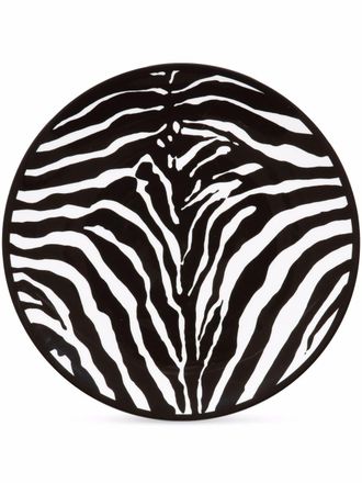 Dolce & Gabbana Piatto con stampa Zebra (31cm) - Bianco