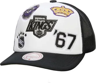 Mitchell & Ness Mens Mitchell & Ness White/Black Los Angeles Kings Gridlock Trucker Adjustable Hat at Nordstrom