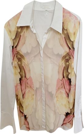 Escada Sheer printed White Shirt Size 38