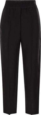 Brunello Cucinelli Baggy Pull-Up Broek - Dames - Broeken - Zwart - XL - Linnen - Broeken