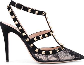 Valentino Garavani Rockstud Pumps In Suede And Lace