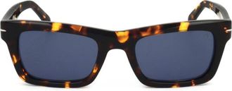 David Beckham Db 7091/S Bold Rectangular Tortoiseshell Sunglasses