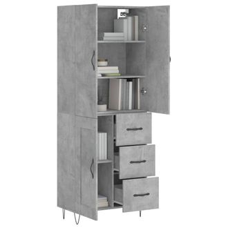Berkfield Home Highboard Concrete Grey 69.5x34x180 cm Engineered Wood