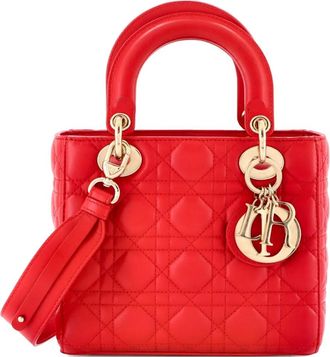 Dior My ABCDior Lady Dior Bag Cannage Quilt Leather Small satchel - Rood