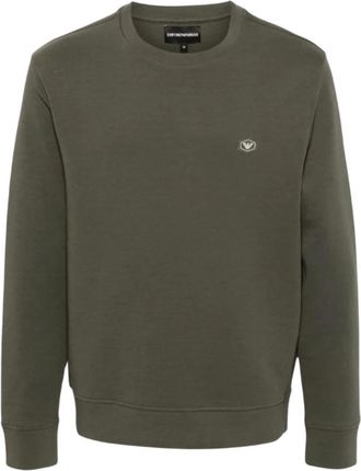 Emporio Armani Geborduurde crewneck sweatshirt Chimera - Heren - Sweatshirts - Groen - 2XL - Katoen - Hoodies & sweatvesten