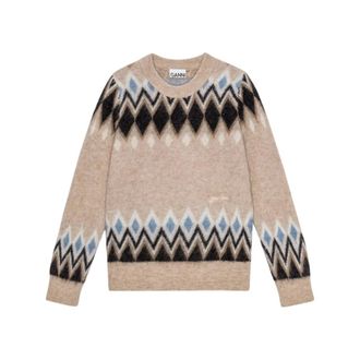 Ganni Dames, Truien, Beige, Maat: S Wol