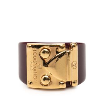 Louis Vuitton Red Color Wine Plastic Band Ring (Pre-Owned)