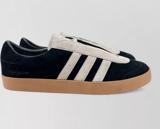 Yohji Yamamoto suede leather lace-up sneakers