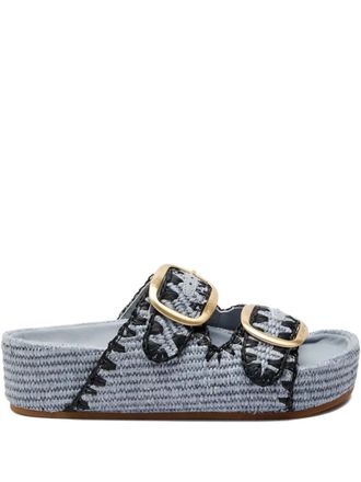 Loeffler Randall Sandali Theo con doppia fibbia - Grigio