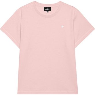 Dalix Womens Lil Heart Lightweight High Waisted Tee in Rose at Nordstrom, Size X-Large