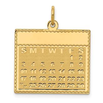 Diamond2Deal 14k Yellow Gold Friday the First Day Calendar Pendant