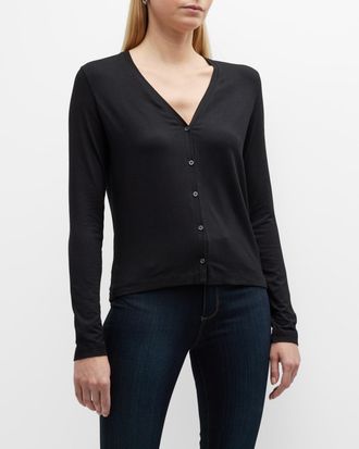 Majestic Filatures Soft Touch Button-Front Cardigan