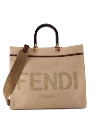 Fendi Sunshine Shopper Canvas Medium tote bag - Brown