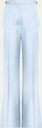 Gabriela Hearst Vesta High-Waist Wool-Silk Straight-Leg Pants