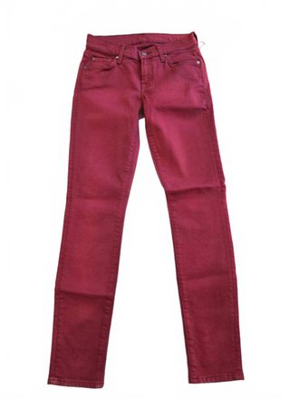 7 For All Mankind Womens Skinny Jeans In Red