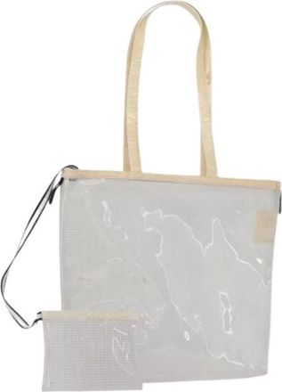 Miu Miu Pre-owned Transparante Vinyl Tote Bag - Dames - Vintage Shopper - Beige - ONE Size - Vintage