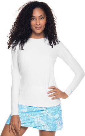 Coolibar Womens Long Sleeve Swim Shirt - UPF 50+ Sun Protection - Hightide in White at Nordstrom, Size Xx-Large
