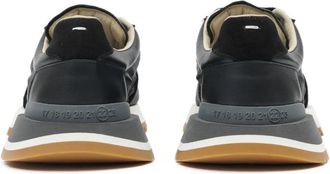 Maison Margiela Mens 50-50 Runner Sneakers Black Leather Nylon