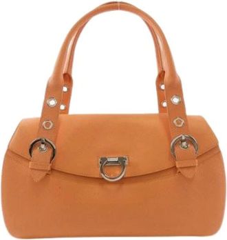 Ferragamo Pre-owned Handbags, female, Orange, Size: ONE SIZE Pre-owned Leather Handbag