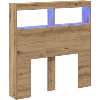 vidaXL Headboard Cabinet with LED Artisan Oak 100x17x102 cm vidaXL