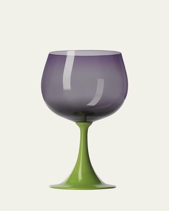 NasonMoretti Burlesque Pea Green/Periwinkle Wine Glass, 29 oz