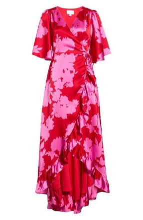 Sugarlips Burning Love Abelia High Low Maxi Dress in Cherry-Pink at Nordstrom, Size X-Large