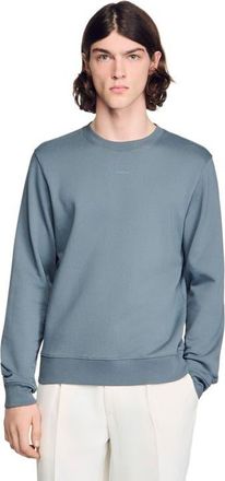 Sandro Logo sweatshirt in Grey /Blu at Nordstrom, Size Xx-Large